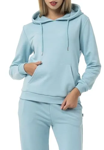 Redbridge Hoodie Bequemer Kapuzenpullover mit Kängurutasche Lässiger Sweatshirt-Look für Alltag und Freizeit Hellblau M