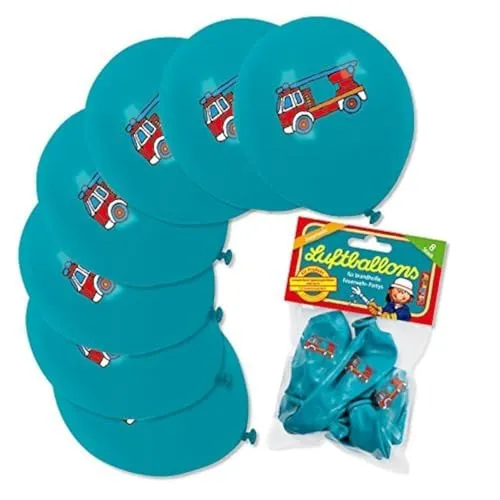 Luftballons * FEUERWEHR * als Deko für Kindergeburtstag | 66013 | Kinder Geburtstag Party Kinderparty Feuerwehrmann Feuerwehrmänner 8