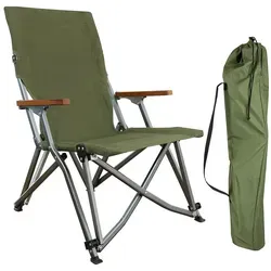 osoltus Faltsessel Lounge Low Campingstuhl Bergen Alu eloxiert (Oliv grün)