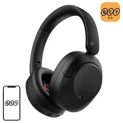 QCY ANC H4 Wireless Earphones (Black) - Kopfhörer mit Hi-Res Audio und aktiver Geräuschunterdrückung, bieten bis zu 70 Stunden Musikgenuss und klare Anrufe dank dualer Mikrofone.