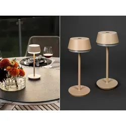 Set Akku Tischlampen für Outdoor - Kabellos & Flexibel - Praktisches 2er Set tragbarer Akku Tischlampen, 30cm hoch. Ideal für drinnen und draußen mit 3 Farbtemperaturen und RGB-Farben. Genießen Sie bis zu 9 Stunden Licht und schaffen Sie stimmungsvolle Atmosphäre bei jeder Gelegenheit!