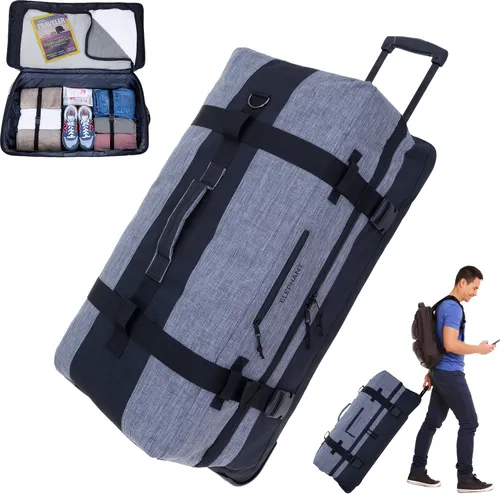 Elephant Travel XXL Trolley Koffer 120L 80cm - Geräumiger 80 cm Reise-Trolley mit 120 Litern Volumen, wasserabweisend und pflegeleicht. Ideal für lange Reisen, bietet optimale Übersicht dank Sandwich-Öffnung und stabile Rollen für mühelosen Transport.