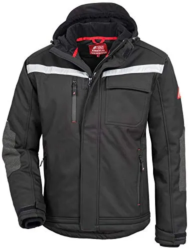 NITRAS Arbeitsjacke Motion Tex Plus, 7180W - Wasserdichte Winter-Softshelljacke in Schwarz, Gr. 3XL - Funktionsjacke mit wasserdichter Softshell-Technologie (Wassersäule 8000mm), ideal für kälteempfindliche Arbeiten. Atmungsaktiv, strapazierfähig und mit mehreren Taschen für optimalen Komfort.