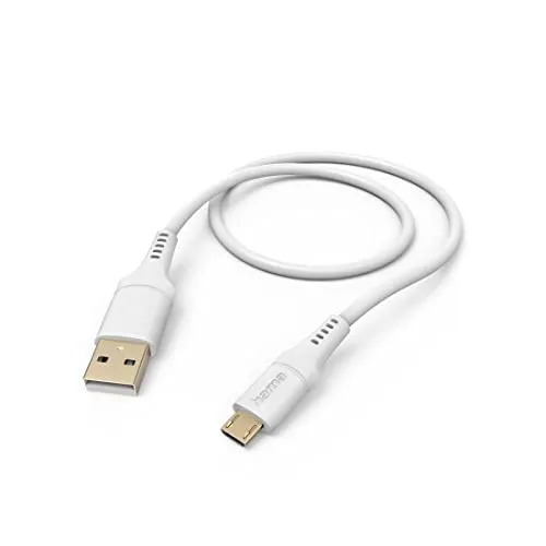 Hama Kabel Flexible USB 2.0 A Stecker - Micro USB Ladestecker (480Mbit/s, Nylon, 3A, vergoldet, 1.5m) weiß
