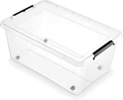 Orplast SimpleStore Ordnungsbox Box Aufbewahrungsbox mit Deckel und Rädern 40 l