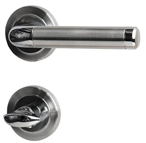 Süd-Metall 32510050 Edelstahl Sybille-R Chrom Türbeschlag für Badezimmertüren