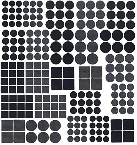 AGT Antirutschstopper: 220-teiliges Filzgleiter- und Möbelpuffer-Set, selbstklebend, 4 mm (Filzband, Filzschoner, Selbstklebende Fliesen)