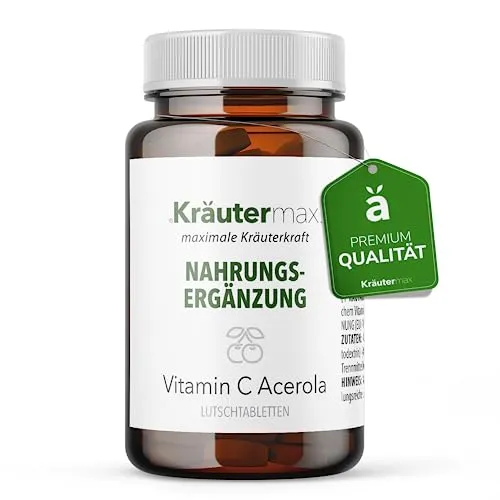 Vitamin C Acerola Lutschtabletten | Vitamin C Acerola Hochdosiert | Nach der originalen Kräutermax Rezeptur | Acerola Lutschtabletten 1 x 150 Stk