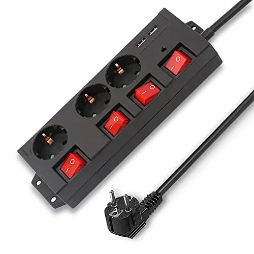 KS Mehrfachsteckdose mit USB und Überspannungsschutz