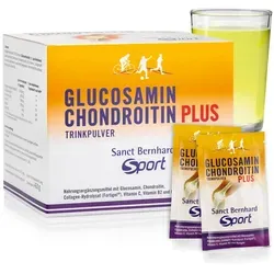 Sanct Bernhard Glucosamin-Chondroitin-Plus-Trinkpulver | 30 Portionsbeutel - Chondroitin & Glukosamine Kombinationen, unterstützt den Knorpelaufbau und die Gelenkbeweglichkeit mit hochwertigem Collagen-Hydrolysat und Vitaminen für aktive Lebensweise.