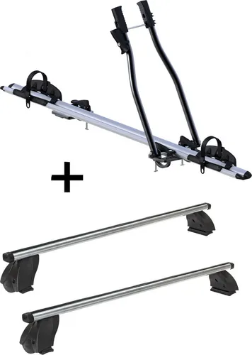Fahrradträger SAGITTAR + Dachträger K1 PRO für Mercedes GLE Coupé (C292) ab 2015 - Praktisches Set mit hochwertigem Fahrradträger und Dachträger, ideal für den Transport aller Fahrradtypen. Einfache Montage und stabiler Halt auf dem Dach Ihres Mercedes GLE Coupé.