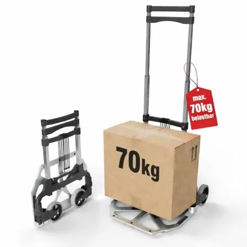 Klappbare Aluminium Transportkarre bis 70 kg mit Teleskopgriff