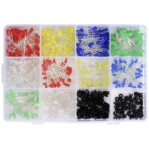 Tru Components T23o126 LED-Sortiment 3mm & 5mm - Rot, Grün, Gelb, Blau, Weiß - Umfangreiches LED-Sortiment mit 600 Teilen für vielseitige Anwendungen. Ideal für Experimente und Projekte mit langlebigen LEDs in verschiedenen Farben und Durchmessern.