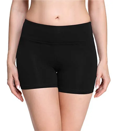 Merry Style Damen Shorts Radlerhose Unterhose Hotpants Kurze Hose Boxershorts aus Viskose MS10-284(Schwarz,M)