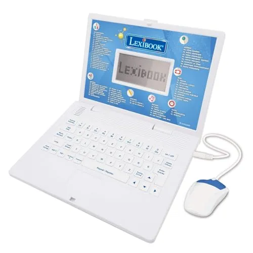 LEXIBOOK JC598i1 - Lern- und Zweisprachiges Laptop Französisch Englisch, 124 Aktivitäten für Mathematik und Musik, ideal für Kinder zum spielerischen Lernen