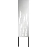 vidaXL Garten Sichtschutz-Leinwand Silber – Moderner Raumteiler 32 x 140 cm - Eleganter Sichtschutz aus robustem Stahl für Garten und Terrasse. Schafft Privatsphäre und setzt stilvolle Akzente mit dekorativen Einlagen. Wetterfest und pflegeleicht für lange Freude im Freien.