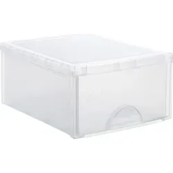 Rotho FRONTBOX Schubladenbox 18l - Praktische 18l Schubladenbox von Rotho für effiziente Aufbewahrung. Transparentes Design und stapelbar, ideal für Büro, Hobby oder Kinderzimmer. Ordnung leicht gemacht!