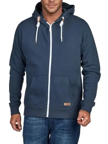 riverso Sweatjacke Herren mit Kapuze Reißverschluss Regular Fit RIVThilo Kapuzenjacke Blau 4XL, Größe:4XL, Farbe:Navy