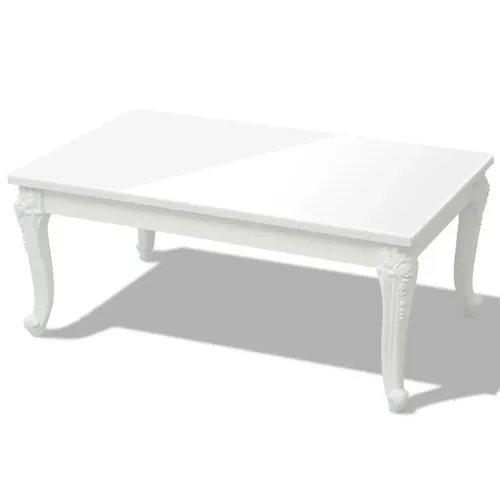 furnicato Couchtisch Hochglanz 100 x 100 x 42 cm in Weiß