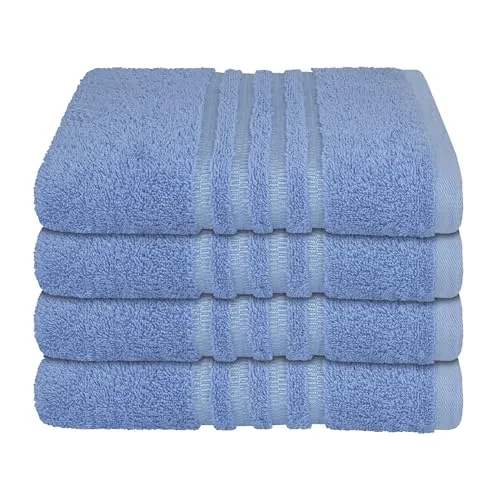 Schiesser Frottier Handtuch Milano 4er Set | 100% Baumwolle - Frottiertuch Set aus 4 kuschelweichen Handtüchern (50x100cm), nachhaltig produziert, saugstark und farbecht – ideal für Allergiker und umweltbewusste Haushalte.