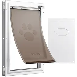 VEVOR XL Haustierklappe für Katzen und Hunde - Hochwertige Aluminiumklappe für Türen von 1,06-2 Zoll, robustes Magnetklappensystem für einfache Nutzung und Sicherheit für Ihr Haustier.