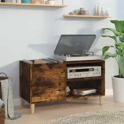 vidaXL Plattenschrank Räuchereiche – 84,5x38x48 cm - Kommode & Sideboard für Schallplatten, aus hochwertigem Holzwerkstoff mit stabiler Oberplatte, ideal für Plattenspieler und vielseitig einsetzbar.