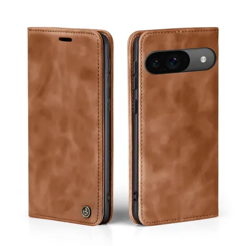 Handy Hülle für Google Pixel 9 / 9 Pro Klapp Magnet Smartphone Cover Case Braun