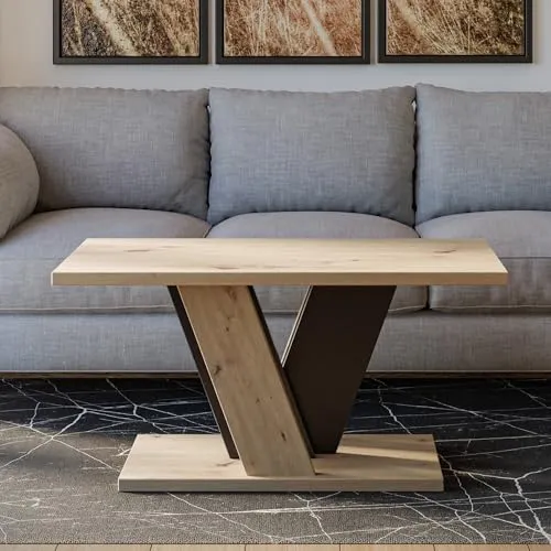 Home Collective Couchtisch Artisan 110x70 cm - Moderner Couchtisch mit stabilem V-Gestell und pflegeleichter Oberfläche. Mit großzügiger Ablagefläche ideal für Getränke und Deko. Perfekt für zeitgemäße Wohnräume!