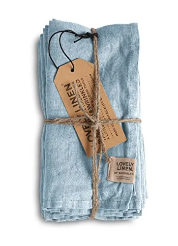Lovely Linen NL0379 Misty Serviette Leinen Sky (1 Stück) in blau von Lovely Linen