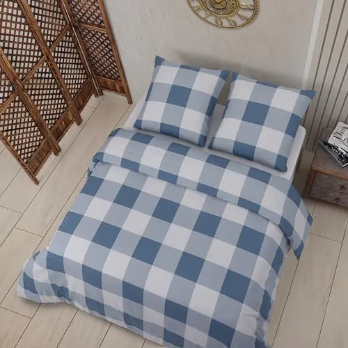 Vency Home 3-teiliges Bettwäsche-Set in Blau - Erleben Sie Komfort und Stil mit unserem 3-teiligen Bettwäsche-Set in Blau. Hochwertiger Stoff mit Reißverschluss und Umschlagverschluss für ein angenehmes Schlafgefühl. Ideal für den täglichen Gebrauch.