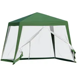 Outsunny Gartenpavillon, Grün, Metall, Kunststoff, 300x245x300 cm, Sonnen- & Sichtschutz, Pavillons & Pergolas