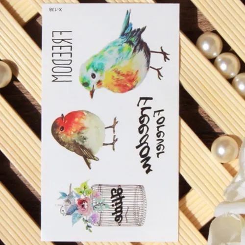 Temporäre Tattos Vogel Design Bird Temporary Körperkunst Klebetattoo