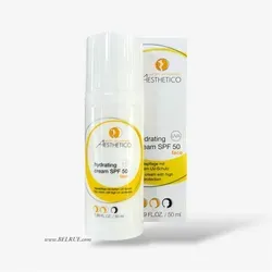 Aesthetico Hydrating Cream SPF50 50ml - Sonnenpflege mit hohem UV-Schutz, ideal für feuchtigkeitsarme und sensible Haut. Intensive Feuchtigkeitscreme schützt vor UV-bedingtem Elastizitätsverlust und ist perfekt als Make-up Grundlage geeignet.