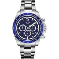 ROTARY Henley Chronograph Herrenuhr 41mm - Armbanduhren mit 10 ATM Wasserdichtigkeit, sportlichem Design und präzisem Quarzwerk für Herren. Ideal für den aktiven Lebensstil!