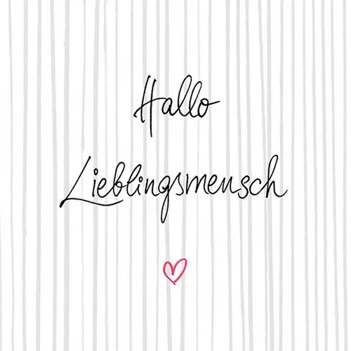 Servietten Hallo Sprüche Streifen Herz Liebe Gäste Tischdeko 33x33cm 20