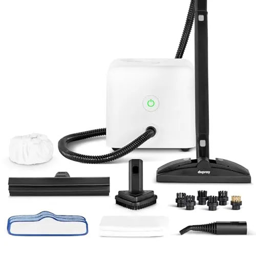 Dupray Neat Dampfreiniger – leistungsstarker Multifunktions-Dampfreiniger für Haus, Böden, Fliesen, Fugen, Möbel, Matratzen, Fenster, Autos & mehr (Neat + 17 Zubehörteile)