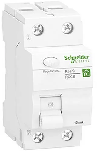 Schneider Electric R9R26225 FI Schalter 1P+N, 25A, 10mA - FI Typ A, zuverlässiger Fehlerstromschutz mit 10mA Nennfehlerstrom und 25A Bemessungsstrom, ideal für sichere elektrische Installationen.