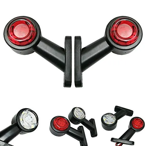 Formplas 2x 12 LED Anhänger Begrenzungsleuchten 12V 24V Links + Rechts Seitenleuchten für LKW PKW Leuchten Positionsleuchten E9