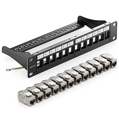 deleyCON 12 Port CAT7 Patchpanel SET von deleyCON