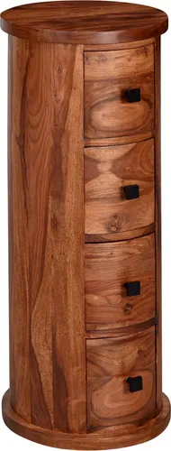 KADIMA DESIGN Rustikale Sheesham Kommode mit 4 Schubladen in braun von Kadima Design