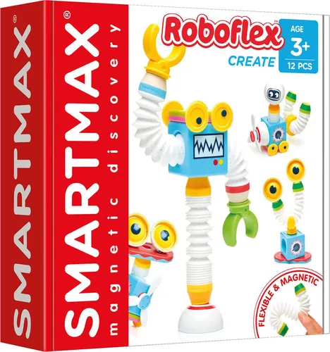 Smartmax Roboflex - Flexibles magnetisches Konstruktionsspielzeug - Sonstige Kreativspielzeuge - Fördert Kreativität und motorische Fähigkeiten mit 12 bunten, flexiblen Teilen für unendlichen Bauspaß!