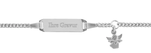 trendor Gravur-Armband für Baby und Kleinkind 925 Silber Länge 14/12 cm inklusive Wunsch-Gravur Armschmuck für Mädchen & Jungen, Gravurschmuck für Kinder 35783