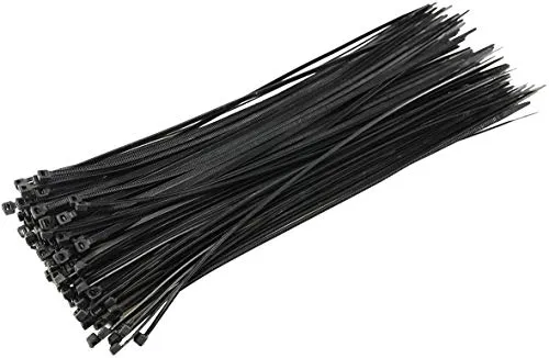 Kabelbinder 300 x 3,5mm 100 Stück Wetterfest UV beständig Hohe Zugfestigkeit Schwarz