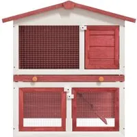 Kaninchenstall 3 Türen Hasenstall von vidaXL