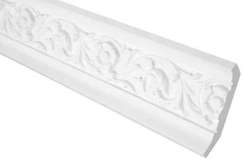 GRAND DECOR Stuckleisten Decke Barock Stil, PolyurethanHartschaum & Flexibel - 2m Deckenleisten gemustert Eckleisten Kunststoff Stuck (10 Meter C753 weiß)