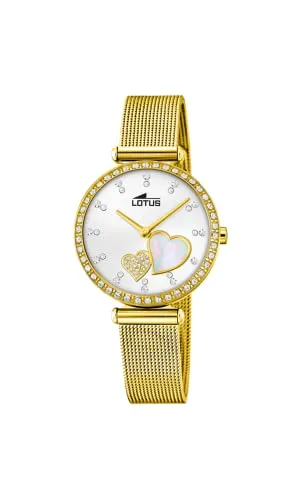 Lotus Klassische Uhr 18619/1 - Armbanduhren für Damen mit goldenen SWAROVSKI Elements, wasserdicht bis 5 bar – ideal für den täglichen Gebrauch und stilvolle Akzente.