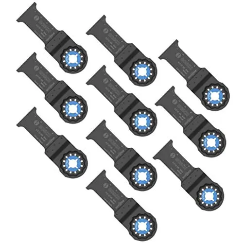 Bosch Accessories Bimetall Tauchsägeblatt-Set 32mm 10St. - Zubehör für Elektrowerkzeug, langlebige Bimetallverbindung für präzise Schnitte in ungehärtetem Metall mit schnellem Blattwechsel dank Starlock-System.