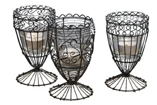BOLTZE GRUPPE GmbH Windlicht Windlicht Evely Eisen schwarz 3 Motive H.14 Ø.8 cm Stückpreis