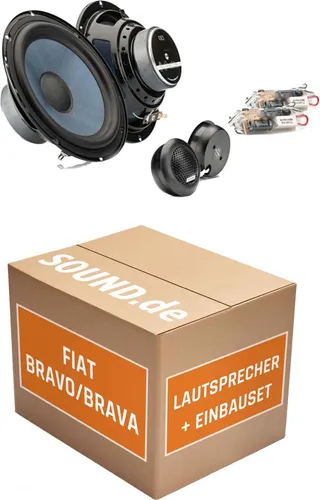 Gladen Alpha165G2 Lautsprecher Einbaupaket für Fiat Bravo Typ 198 - Komplettset mit 2x Tief-Mitteltöner und 2x Hochtöner für einfachen Austausch in Ihrem Fiat Bravo (2007-2014). Inklusive Adapterringe und Stecker für mühelosen Einbau und optimalen Klang.
