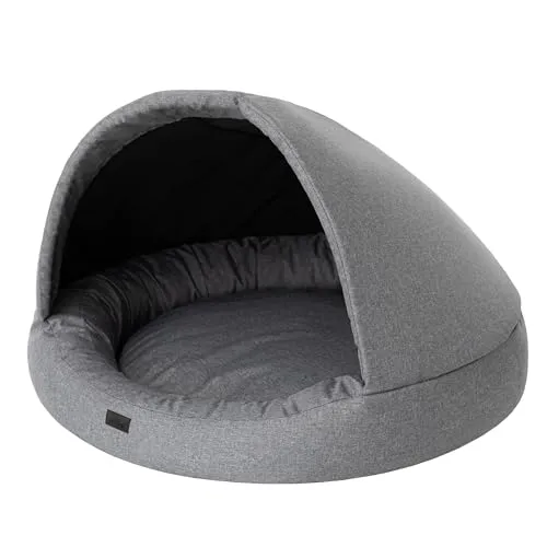 Hundehöhle & Hundebett 2-in-1, Größe 100x100x62 cm, Anthrazit - Hundebett und Hundehütte in einem, leicht zu reinigen und mit abnehmbarer Matratze. Ideal für Zuhause, Zwinger oder Balkon – wasserabweisend und OEKO-TEX zertifiziert.
